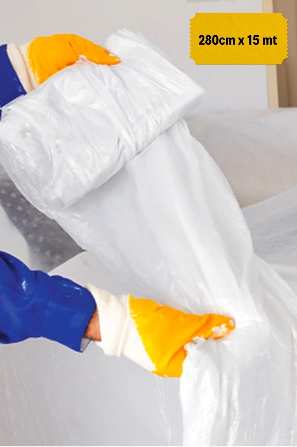 BUFFER® Boya Badana Eşya Koruma Hışır Örtüsü 280cm x 15 mt Yapışkanlı Hışır Örtü