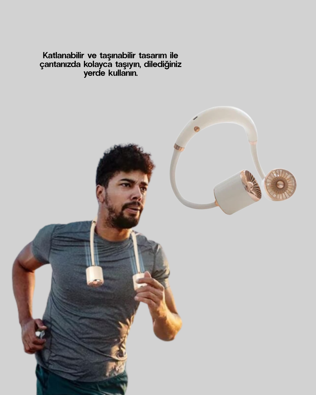 Yazlık Taşınabilir Sessiz Boyun Fanı 3 Kademe Hız Ayarlı