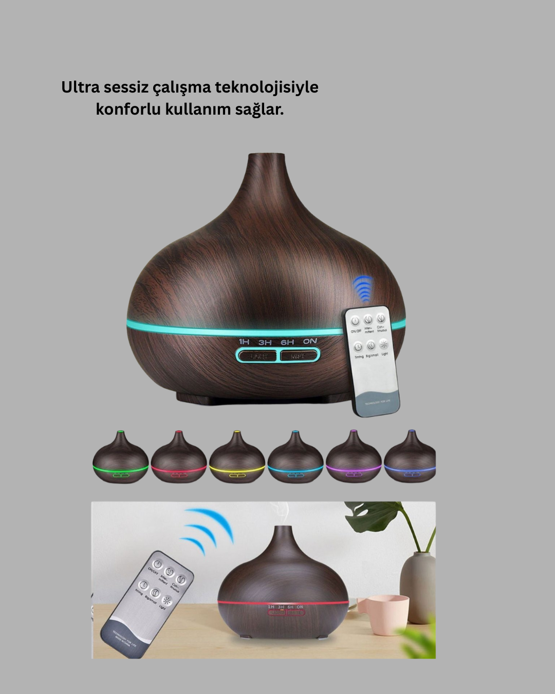 Büyük Su Hazneli Ultrasonik Difüzör ve Oda Nemlendirici