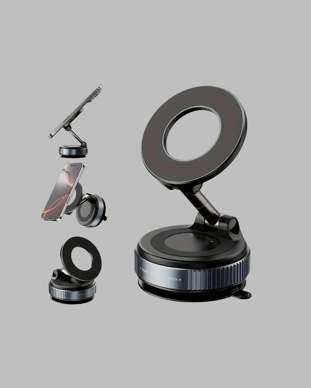 Manyetik Araç Telefon Tutucu 360 Derece Dönebilen Vakumlu Stand