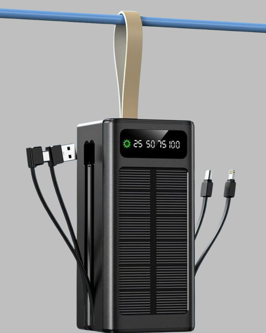 Taşınabilir Güneş Panelli Powerbank Çoklu Cihaz Şarj Destekli Yeni Nesil