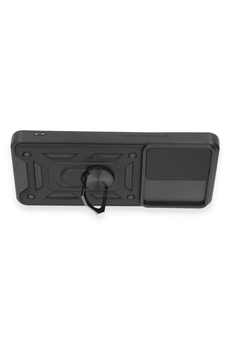 Xiaomi Mi 12T Pro Kılıf Pars Lens Yüzüklü Silikon - Siyah