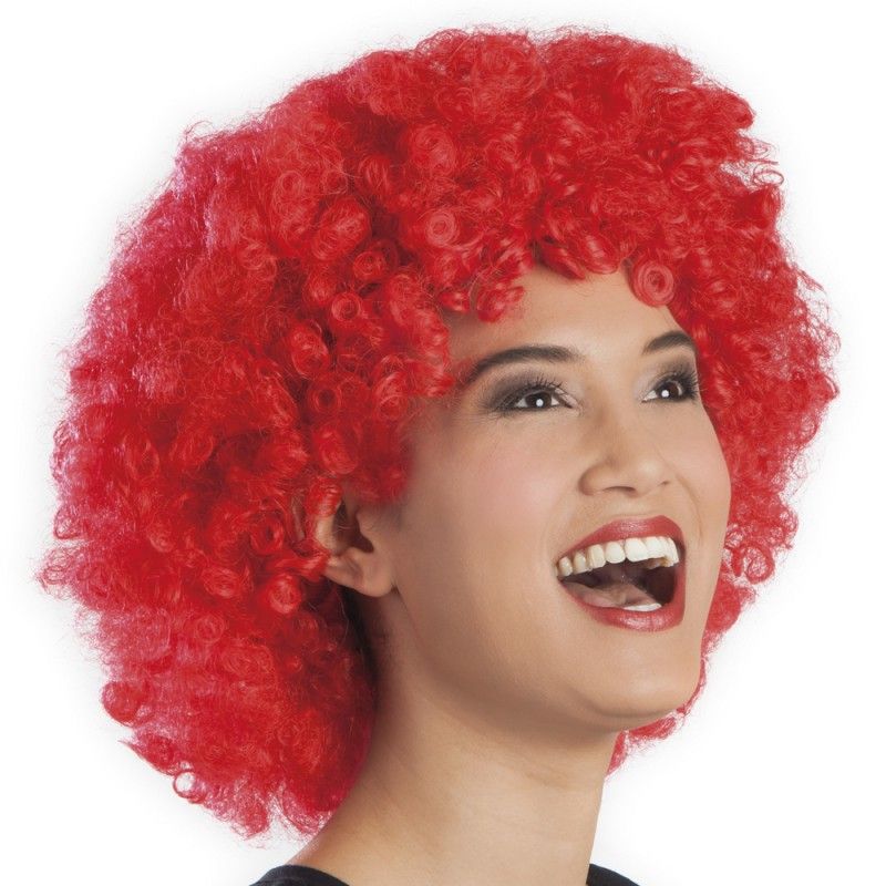 Kırmızı Renk Kıvırcık Afro Bonus Peruk (5643)
