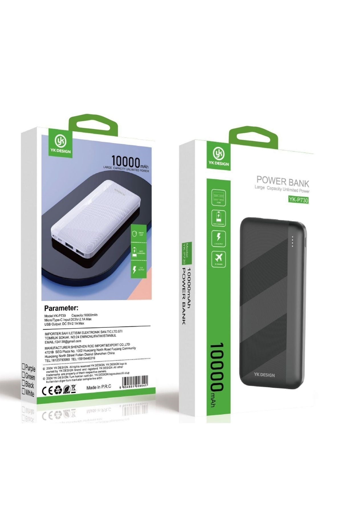 BUFFER® Mikro Type-C USB Hızlı Şarj Edebilen 10000 mAh Powerbank