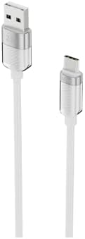 KNIT GLAM 2.1A hızlı şarj destekli, USB-A to Type-C Şarj ve Data Aktarım Kablosu, 1 metre, Beyaz