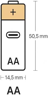 Şarjlı Kalın Kalem Pil AA Şarj Edilebilir Pil 1.5V 2800mWh Lityum-İon Kalın Pil AA 5 Type-C Şarjlı (AA, Her Paket, 2)