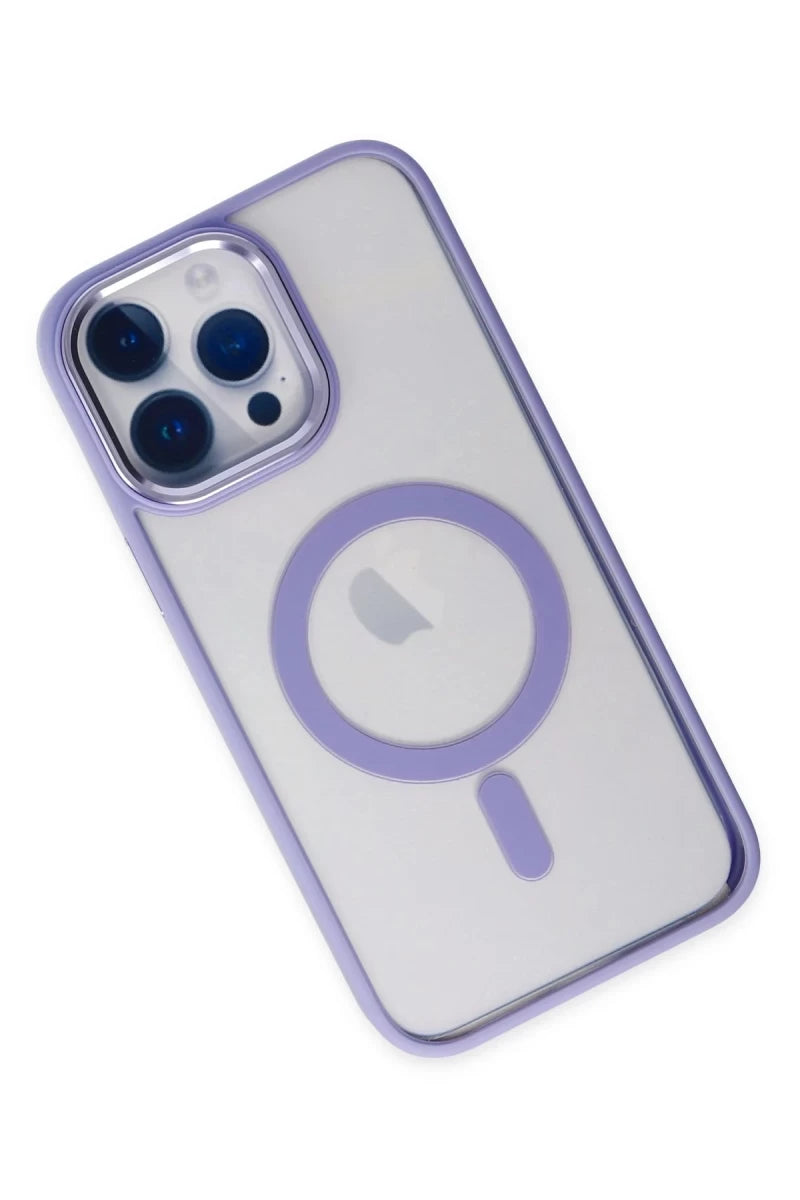 Apple iPhone 14 Pro Max Kılıf Room Magneticsafe Silikon - Lila