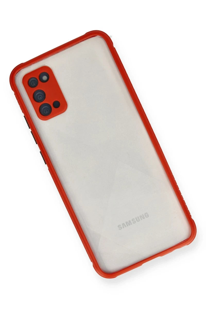 Samsung Galaxy A02S Kılıf Miami Şeffaf Silikon - Kırmızı
