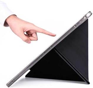 Galaxy Tab S6 Lite P610 P620 ile Uyumlu Kalem Bölmeli PU Deri Arkası Yumuşak Silikon Kılıf, Siyah