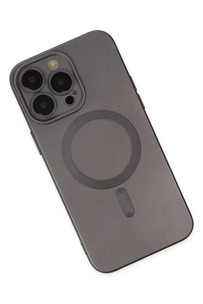 Apple iPhone 13 Pro Kılıf Moshi Lens Magneticsafe Silikon - Füme