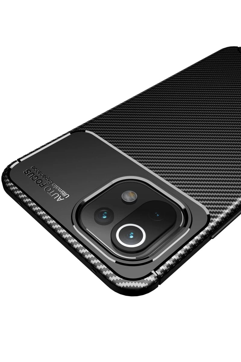 Xiaomi Mİ 11 Lite Kılıf Auto Focus Karbon Kapak - Lacivert