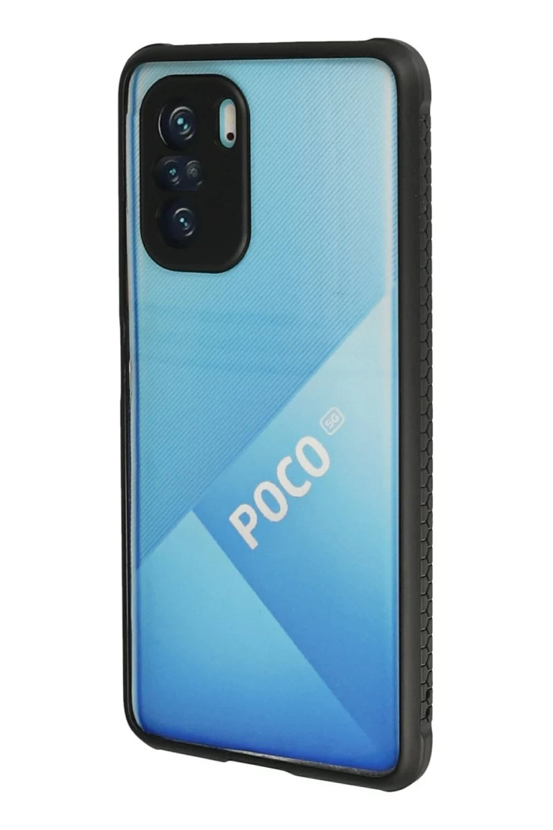 Xiaomi Poco F3 Kılıf Miami Şeffaf Silikon - Siyah