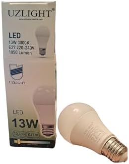 10'lu Uzlight 13W A60 E27 Duy 3000K Sarı Işık Led Ampul