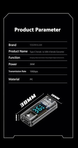 USB 3.2 to Type C Şarj Kablosu Dönüştürücü 10Gbps 36W OTGACD