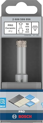 1x Döner Matkaplar için PRO Ceramic dry Matkap Ucu, Silindirik Şaft (Döşemeler, Sert Fayanslar, Ø 10 mm, Professional Aksesuar Döner Matkap/Vidalamalar)