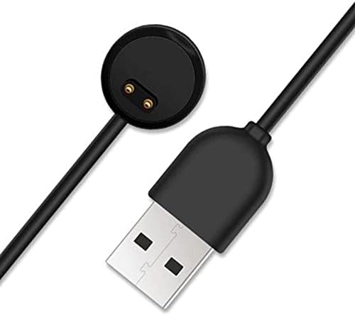 Xiaomi Mi Band 7 İle Uyumlu Giyilebilir Akıllı Saat Şarj Kablosu Manyetik (Mi Band 5/6 / 7 / Amazfit Band 5 İle Uyumlu) USB Şarj Aleti (Siyah)