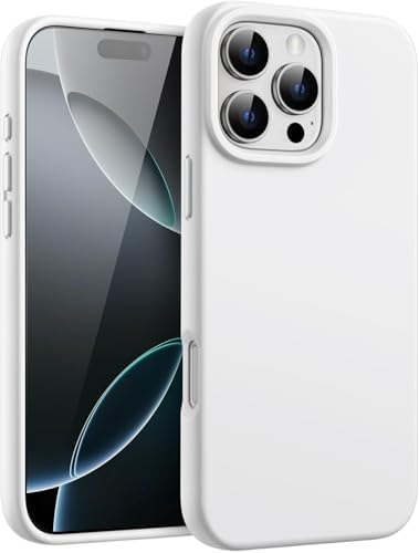 & AKSESUAR iPhone 16 Pro ile Uyumlu İçi Kadife Dışı Mat Yapıya Sahip Koruma Sağlayan Lansman Silikon Kılıf (Beyaz)