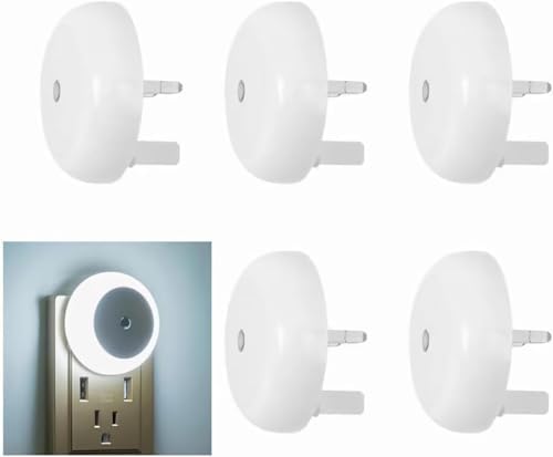 Aputue Duvara Monte LED Gece Lambası, alacakaranlık sensörlü, 0.5w duvar fişli gece lambası, koridor, merdiven, mutfak, banyo için, 6'lı paket yuvarlak tasarım