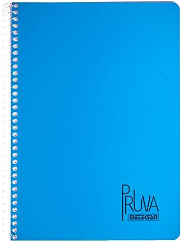 A4 Pet Spiralli Karton Kapaklı Defter 144 Yaprak - Çizgili - Mavi