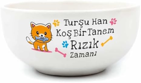 Turşu Han Koş Bir Tanem Rızık Zamanı! Krem Seramik Kase - Hediye Seramik Kase