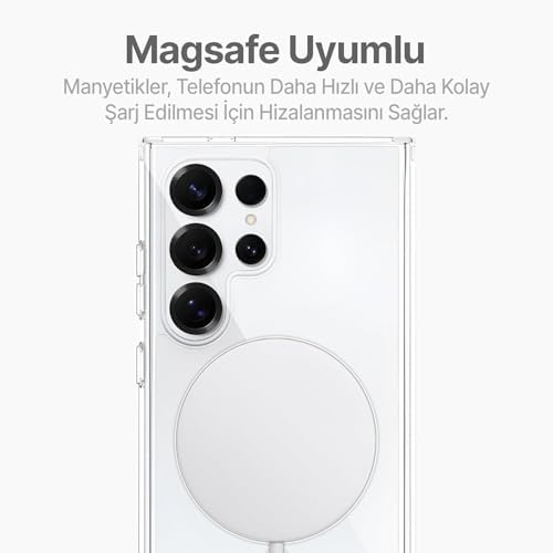 MADNOVA Galaxy S25 ULTRA ile Uyumlu Kılıf Şeffaf Kamera Korumalı Magsafe Uyumlu Telefon Kılıfı