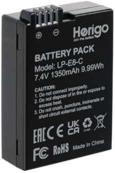 LP-E8-C 1350mAh Type-C Şarjlı Batarya (LP-E8 Uyumlu)