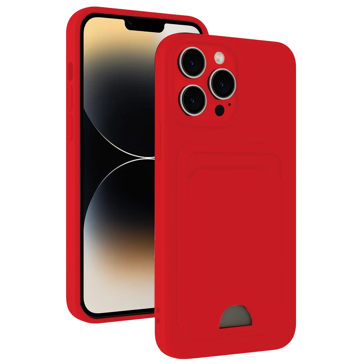 Apple iPhone 13 Pro Max Kılıf Kelvin Kartvizitli Silikon - Kırmızı