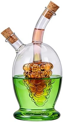 ELETON 473 ml Üzüm Astarı 2 Çıkışlı Cam Yağ Sirkesi 2'si 1 Arada Şişe, Cam Yağ ve Sirke Kabı