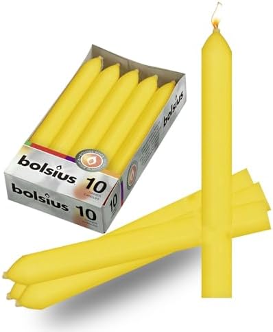 bolsius Sarı Renginde 5 Saat Yanma Süresi, 17 cm Uzunluğunda Torpido Şamdan Mumu