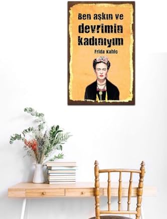 Ben Aşkın Ve Devrimin Kadınıyım Retro Vintage Ahşap Mdf Tablo