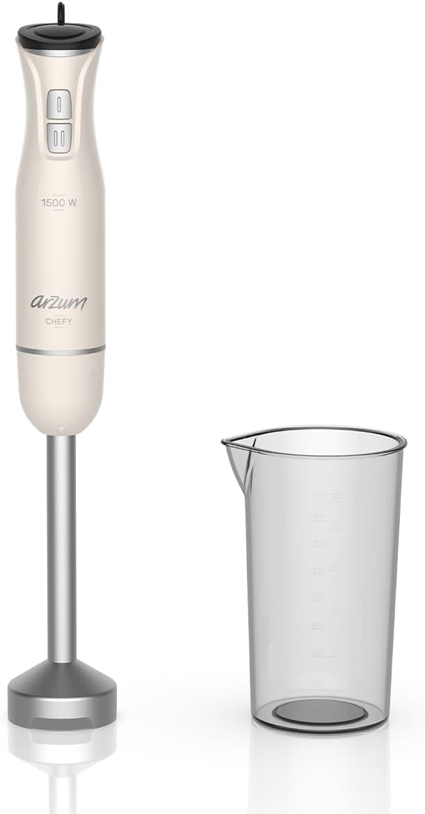 Arzum AR1139 Chefy El Blender 1500W, 2 Kademeli, Karıştırma Kabı, Beyaz