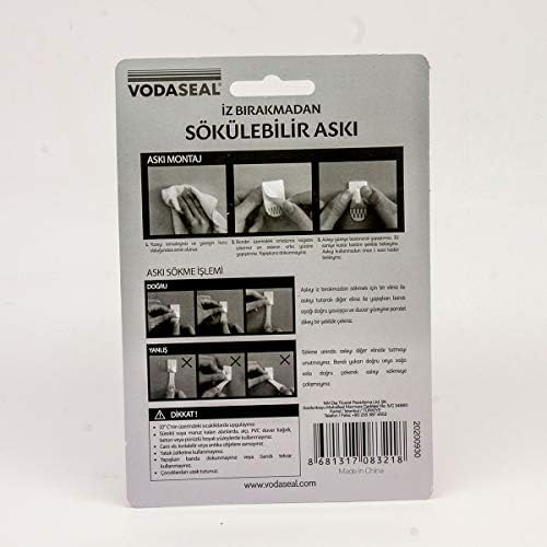 Vodaseal 53.01.054 3'Lü Beyaz Iz Bırakmayan Askı, Beyaz