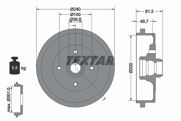 Textar Kampana VW Arka-Abs'Li Aee-Aft-1Y 94006700-94006700