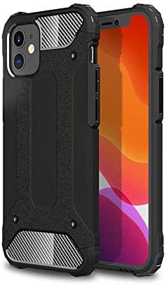 Apple iPhone 12 ile Uyumlu Kılıf Çİft Katman Koruyucu Crash Military Tank Kılıf - Siyah