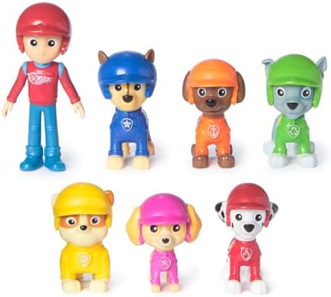 PAW PATROL Rescue Wheels - köpek figürleri hediye seti, koleksiyon için 7 oyun figürü, 3 yaşından büyük çocuklar için oyuncak