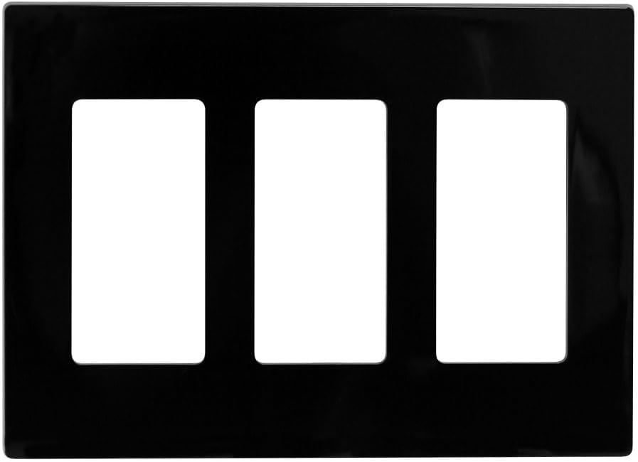 Leviton 80311-SE 3-Gang Decora Plus Duvar Plakası Vidasız Geçmeli Montaj, Siyah