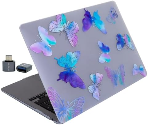 MacBook Air 13.6 İnç Papatya Desenli Kılıf A2681 A3113 A3240 A3449 M2 M3 M4 M5 Uyumlu Sert Kapak Hard Case Mor