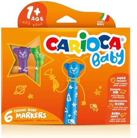 Teddy Jumbo Bebek Süper Yıkanabilir Keçeli Boya Kalemi 6'li +1 Yaş