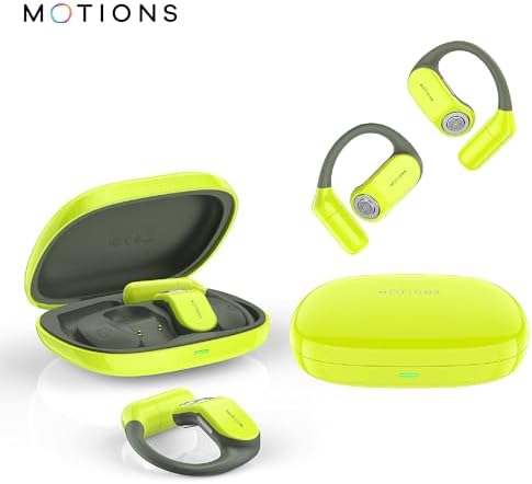MOTIONS, MS-E52 OWS, Açık Kulak Tasarımlı Kablosuz Spor Kulaklık, Bluetooth 5.3, 30 Saat Pil Ömrü, Ultra İnce, Hafif, Ergonomik Tasarım, Çift Cihaz Desteği, Wireless, Yeşil