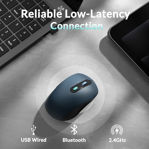 Keychron BM25 Kablosuz Fare, güvenilir PAW3212 sensöre sahiptir. 2.4 GHz, Bluetooth ve USB kablolu bağlantı (BM25-C61)