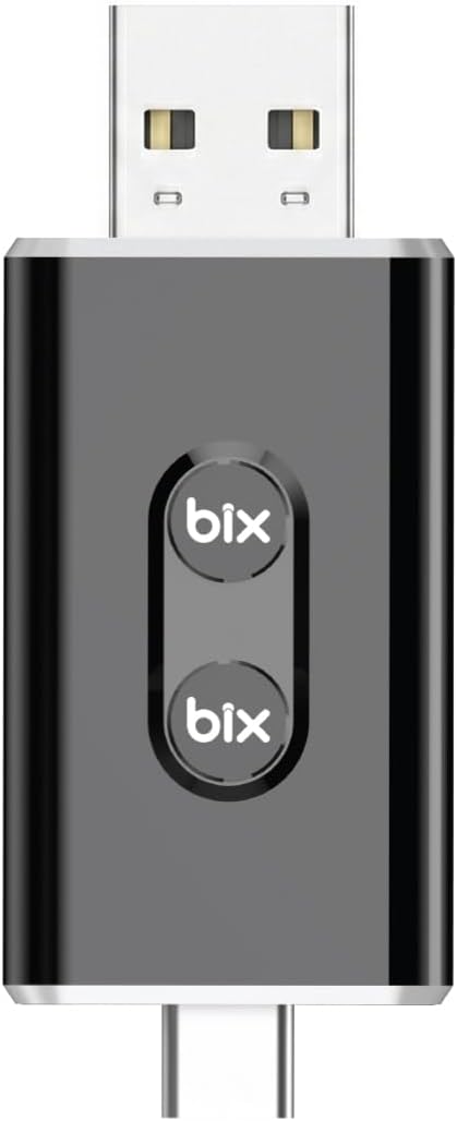 Bix CB02 2.4G/5G WiFi CarPlay Android Auto Kabloludan Kablosuza Çevirici USB-A USB-C Çift Uçlu Hibrit Adaptör