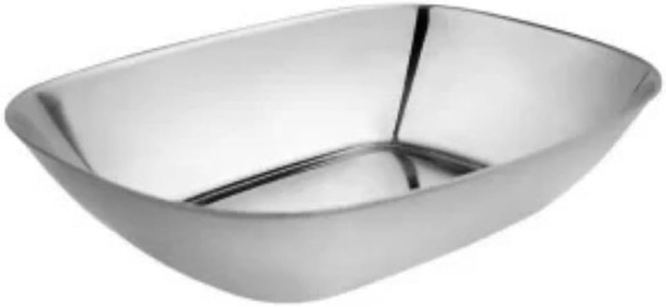 Paslanmaz Çelik Kayık Tabak Kase, 18/10-304 Çelik,17x12 cm, Gümüş, Çerezlik, Meze ve Salata Sunumu, 1 Adet