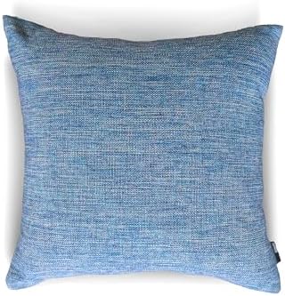 New York Blue Dokulu Düz Dekoratif Kırlent Kılıfı 45x45 cm,%100 Polyester Döşemelik Kumaş