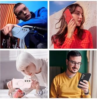 - Galaxy A35 ile uyumlu Kılıf Magsafe ile uyumlu Halkalı Extra Standlı içi Kadife Yumuşak Renkli Silikon Kapak