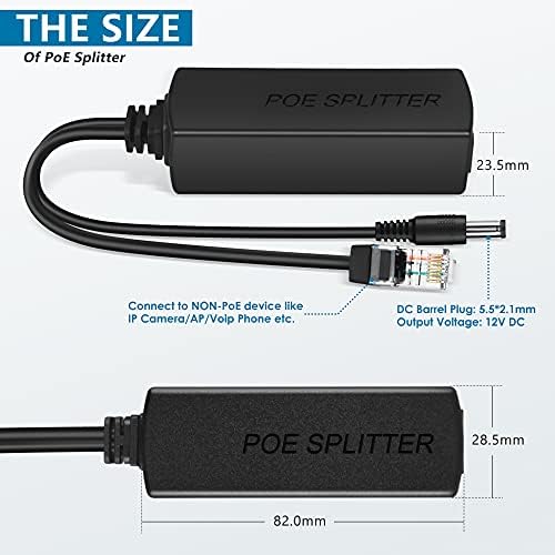 Aktif POE Dağıtıcı Adaptör, 48 V ila 12 V, IEEE 802.3af Uyumlu, 10/100 Mbps'ye kadar 100 Mbps'ye kadar, Gözetleme Kamerası, Kablosuz Erişim Noktası ve VoIP Telefon için