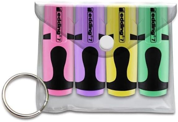7 mini fosforlu kalem 4'lü set pastel karışık