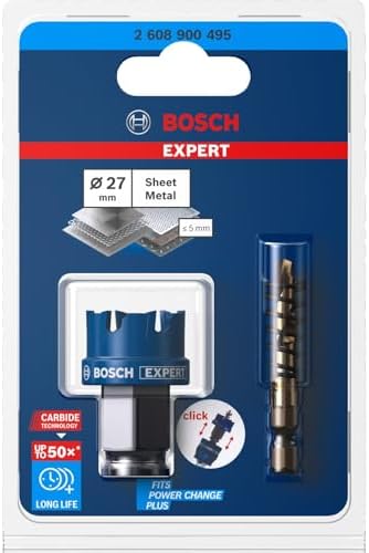 1 x Expert Sheet Metal Delik Testeresi Power Change Plus Sistemleri için (Paslanmaz Çelik Saclar, Çelik Saclar, Ø 27 mm, Profesyonel Aksesuar Matkap/Tornavida için)