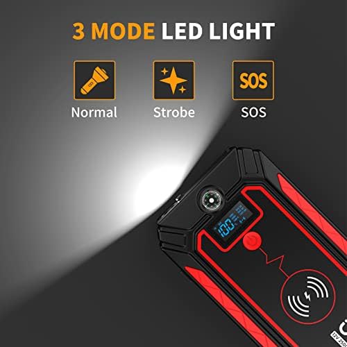 UTRAI Jstar 4 24000 mAh 2500A Jump Starter Taşınabilir Akü Takviye Cihazı (Kablosuz Şarj + Pusula + Çanta + Led lamba + Powerbank)