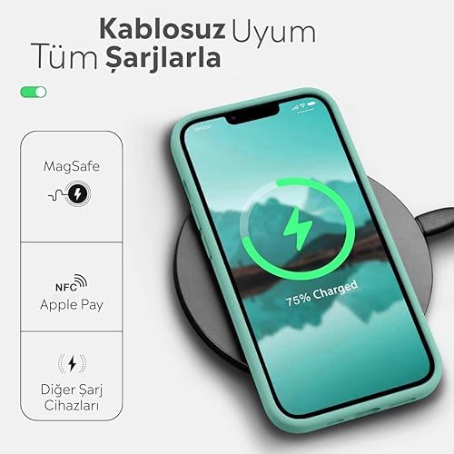 iPhone Kılıf İnce Sıvı Silikon 3 Katmanlı Tam Kaplamalı Yumuşak Jel Kauçuk Kılıf Kapak (Turkuaz, iPhone 11)