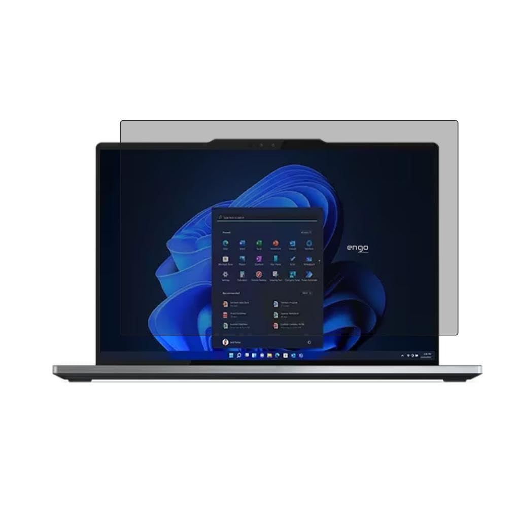 Engo Lenovo Ideapad Slim 5i 16 İnç İle Uyumlu Hayalet Ekran Koruyucu Notebook, Yandan Görünmeyen Anti-Spy Gizlilik (Privacy) Laptop Koruması, 9H Temperli Nano Kırılmaz Esnek Cam, Parlama Önleyici